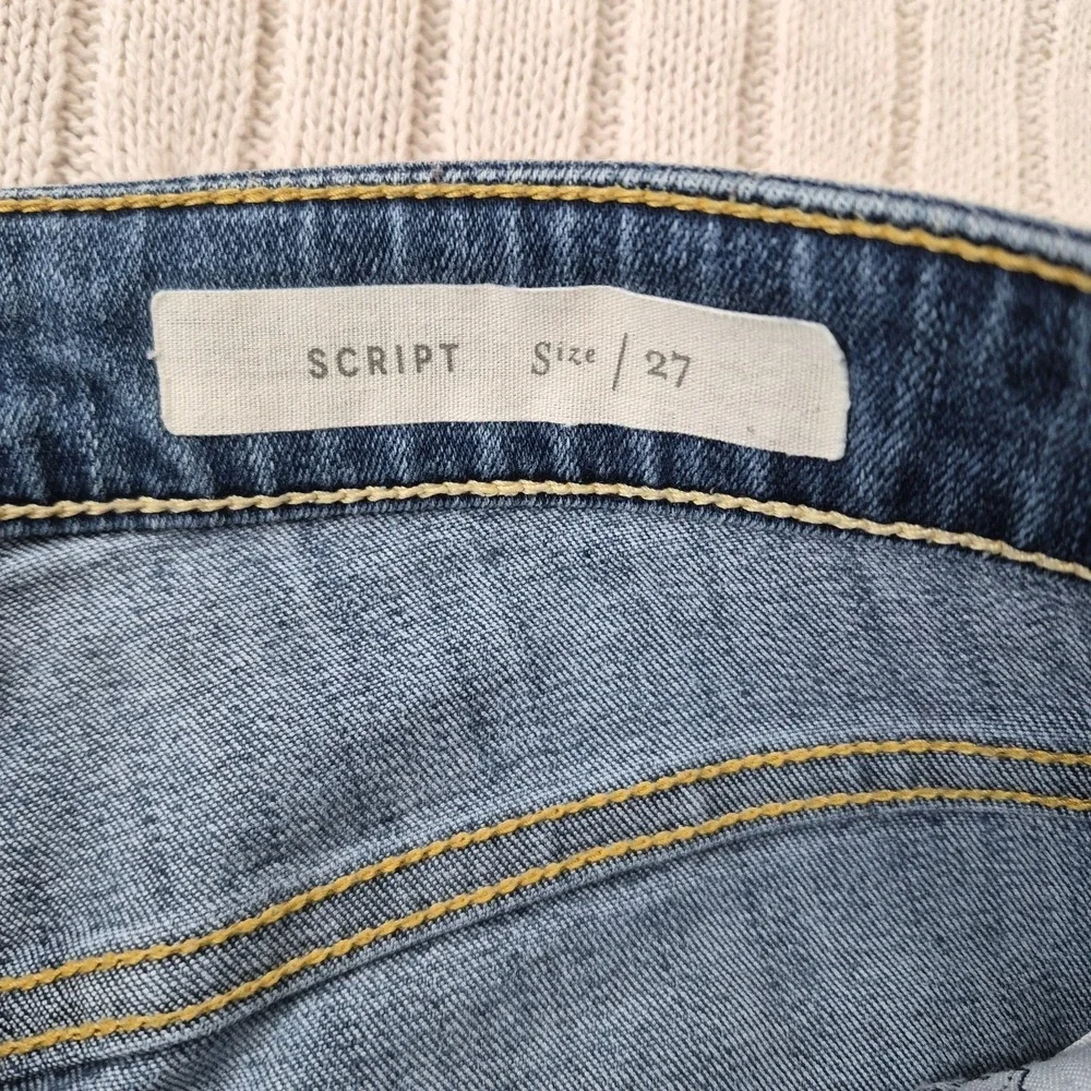 Pilcro and the Letterpress Jeans Size 27 Light Wash‎ Fringe Hem Skinny Summer